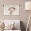 Koe - Bohemian - Kalfje - Bloemen Wandkleed katoen klein -sfeer4