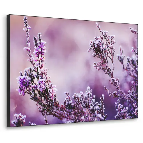 Lavendel - Winter - Bloemen - Paars Textielframe zwart klein -3d