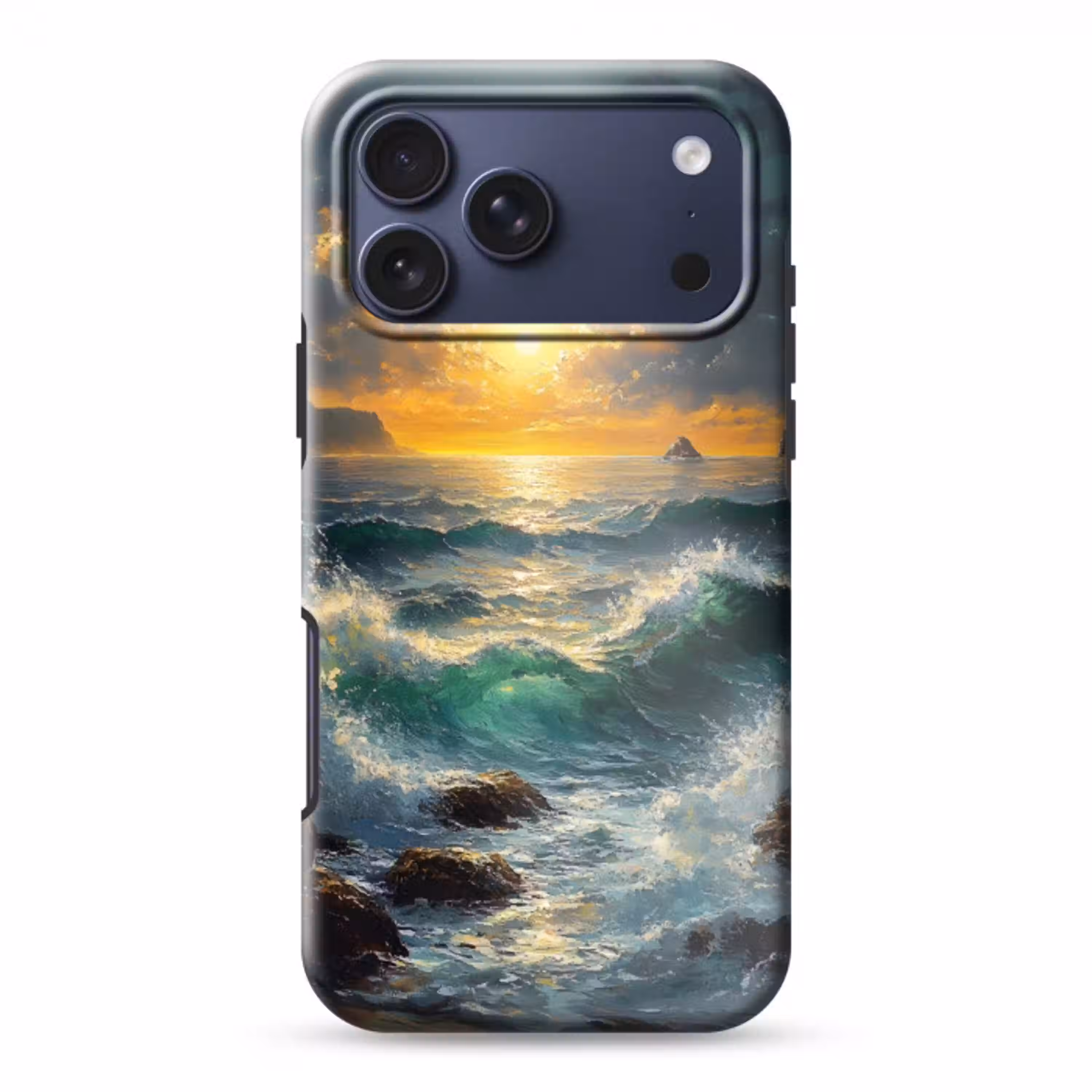 Zee - Zon - Golven - Rotsen Toughcase MagSafe Apple iPhone 17 Pro Max klein -3d