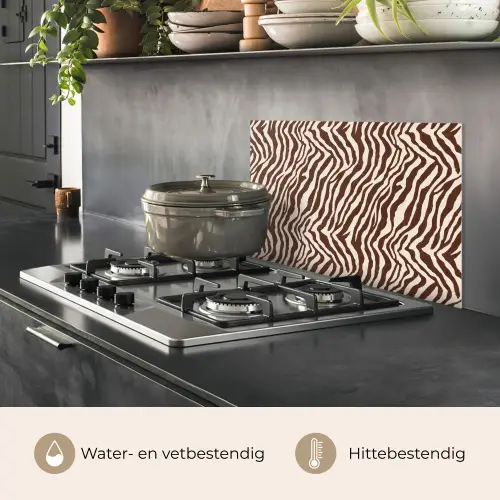 Zebra - Patroon - Zwart - Wit keuken achterwand spatscherm klein 900 -usp_NL