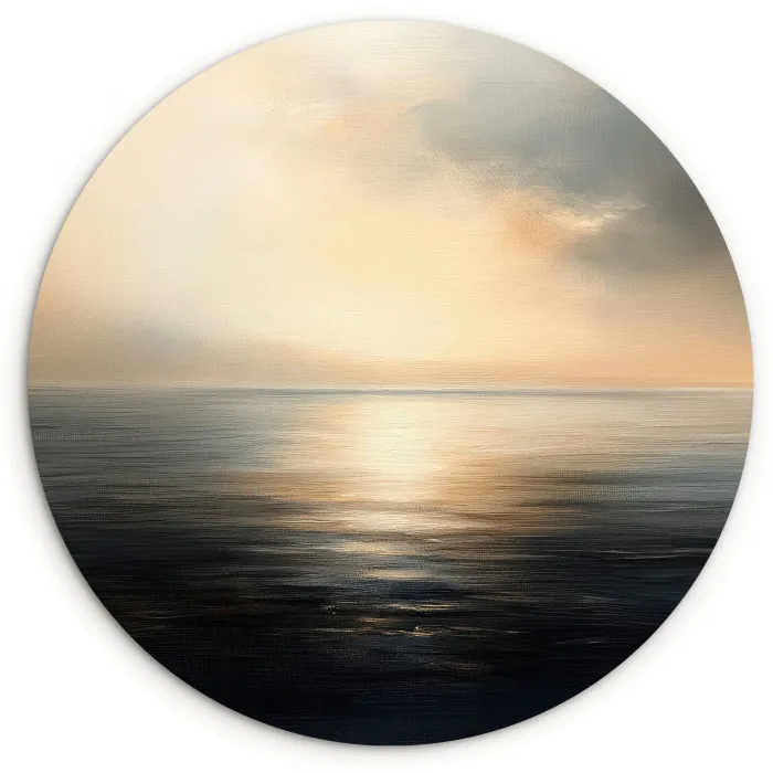 Zon - Horizon - Zee Wandcirkel kunststof plaat 5mm dik klein -3d