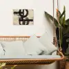 Cirkels - Balken - Zwart - Abstract tuinposter los doek klein -sfeer7