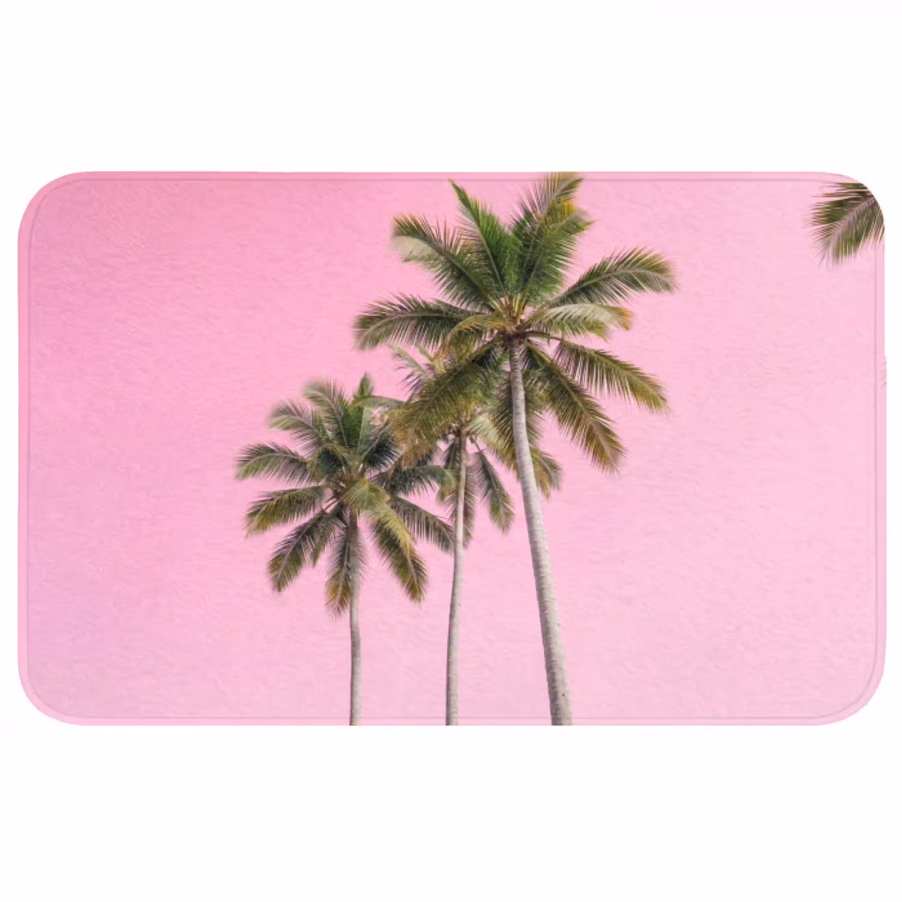 Palmboom - Tropisch - Pink Badmat middel -3d
