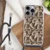 Waaiervorm - Beige - Vezel textuur Hoesje iPhone 16 Pro Max met koord klein 804 -sfeer4