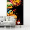 Fastfood - Graffiti - Hamburger - Eten - Modern fotobehang vinyl groot -woonkamer