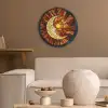 Mozaïek - Glas - Maan - Donkerblauw Akoestische PET Vilt - Rond klein -sfeer1