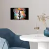 Meisje - Kunst - Paraplu - Graffiti - Kleuren - Muur poster papier klein -sfeer3