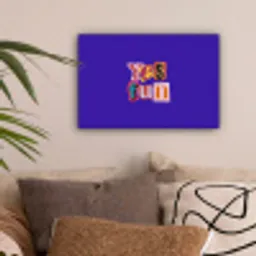 Yes fun - Kleurrijk - Collage-stijl canvas 2cm klein -sfeer1