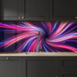 Abstract - Swirl - Futuristic - Neon keuken achterwand 2 middel -sfeer1