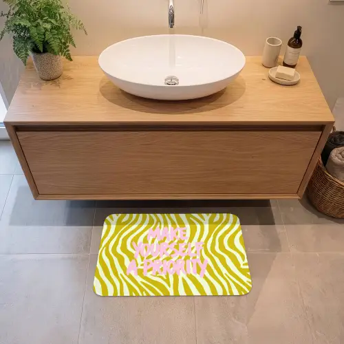Zebraprint - Priority - Roze Badmat klein -sfeer1