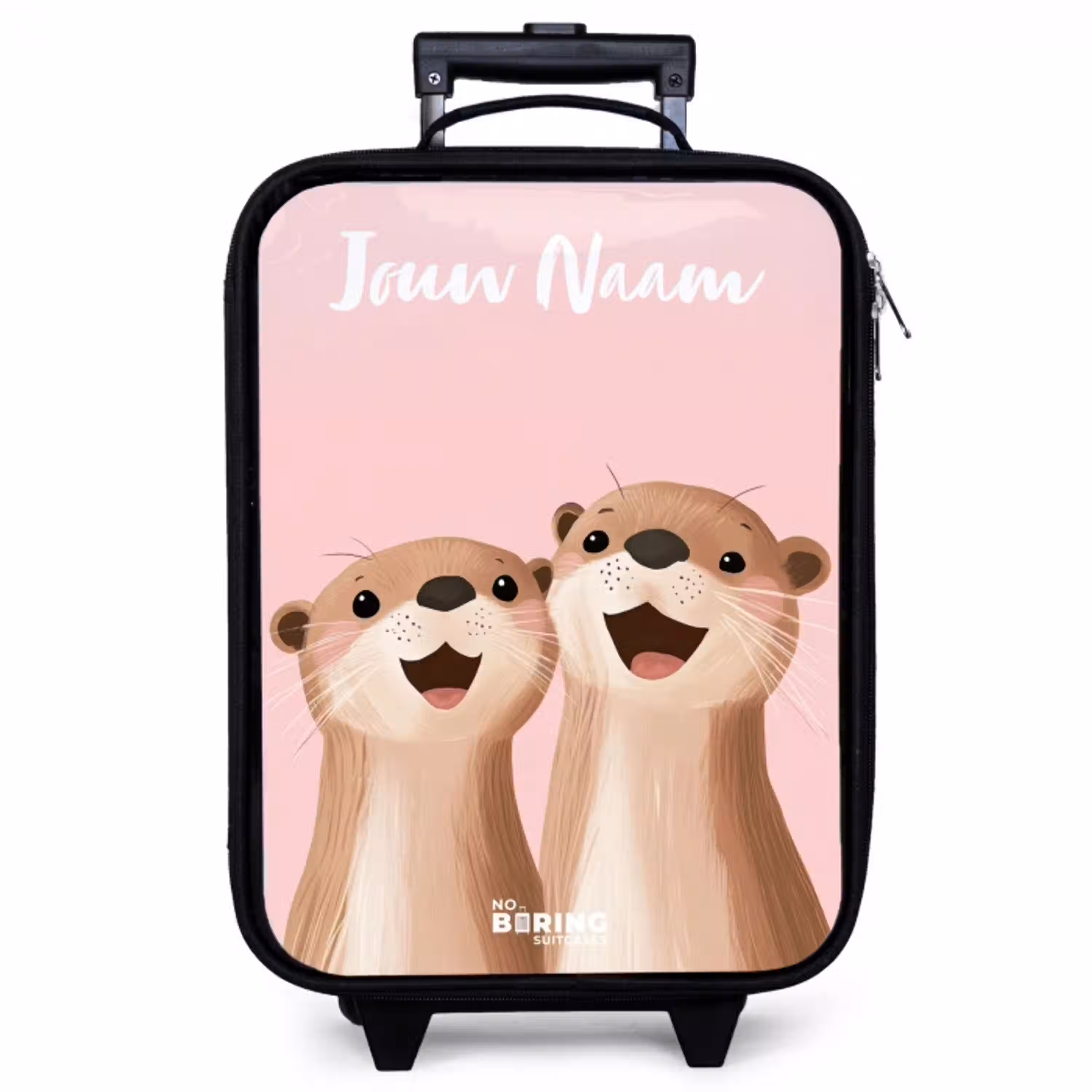 Glimlach - Otters - Roze - Illustratie Kinderkoffer - Zwart klein -zzz_website3d