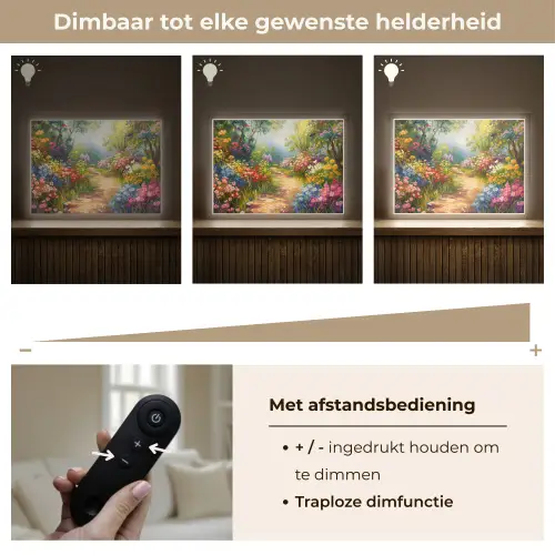 Natuur - Landschap - Bloemen - Kleurrijk Light Box met batterij (Wandlamp) middel -USP_dimbaarNL