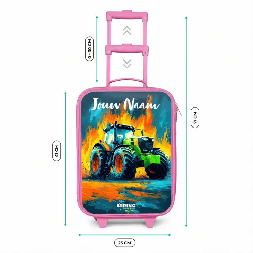 Abstract - Tractor - Groen Kinderkoffer - Roze klein -productfoto_formaten