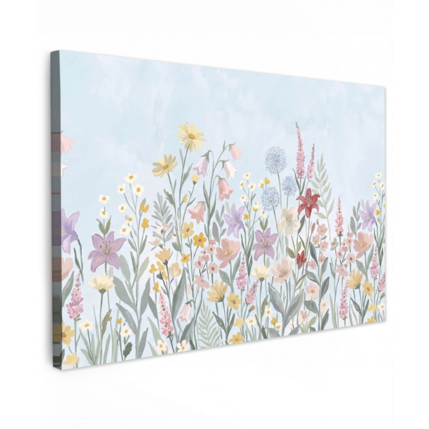 Weidebloemen - Illustratie - Kleurrijk canvas 2cm klein -z3d