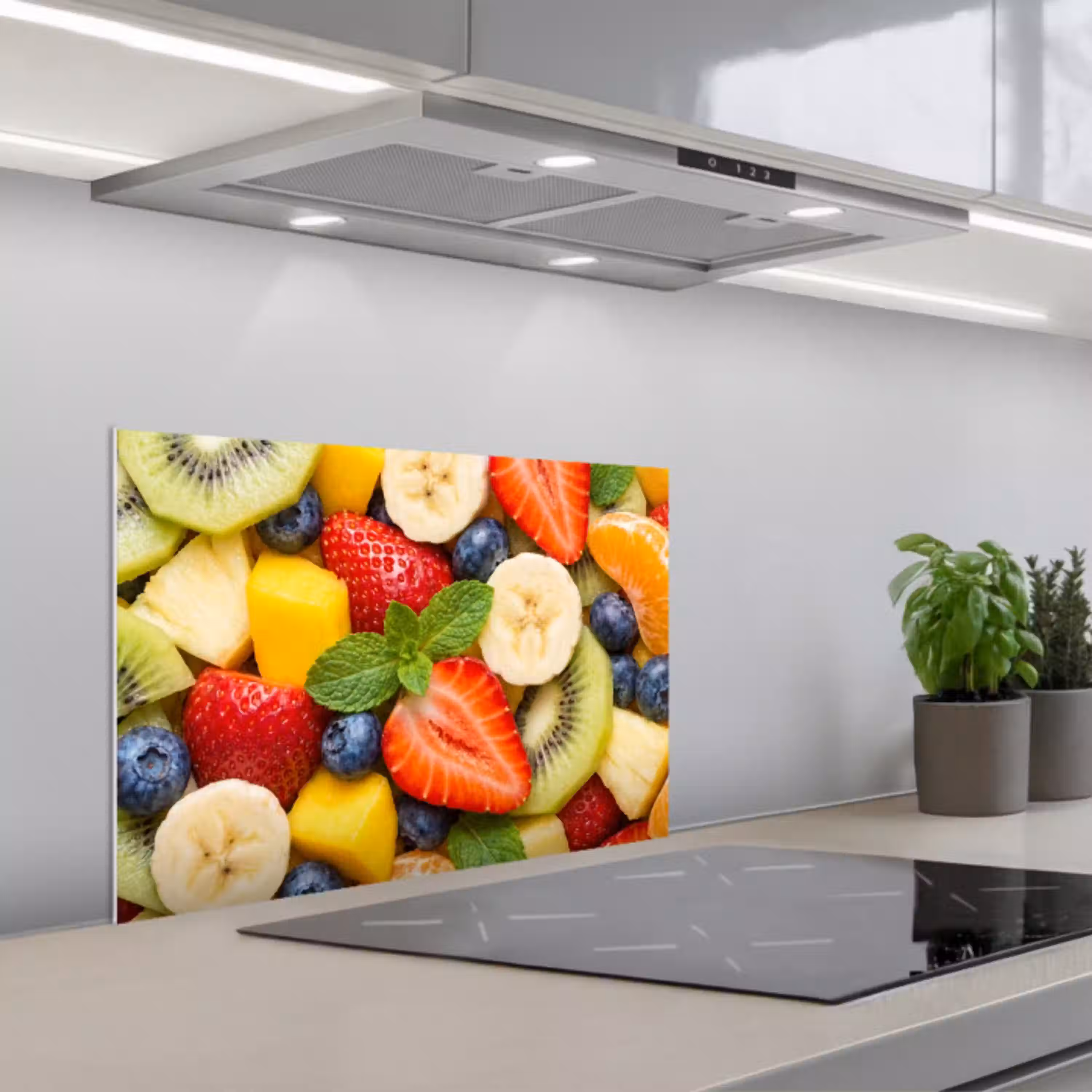 Fruit - Plakjes - Eten - Kleurrijk keuken achterwand spatscherm klein -3d_schuin
