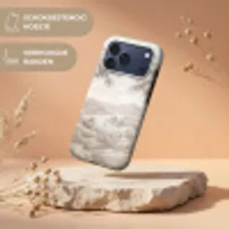 Rivierlandschap - Bergen - Natuur - Vintage - Beige Toughcase MagSafe Apple iPhone 17 Pro Max klein -USP_RandenV_NL