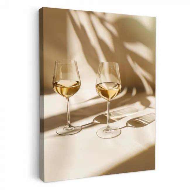 Leinwandbilder - Wein - Weingläser - Weiß