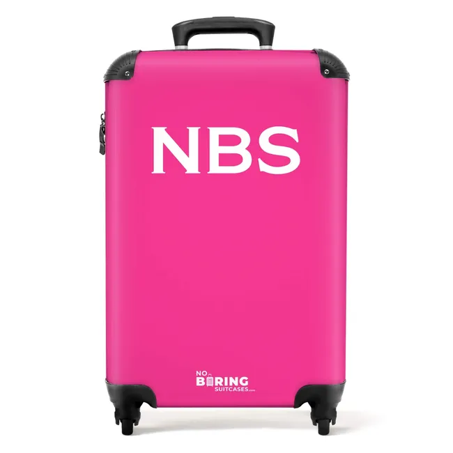 Koffer - Roze met witte letters