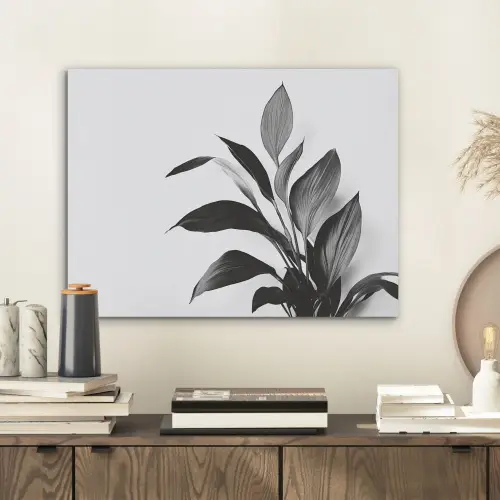 Plant - Bladeren - Minimalistisch - Zwart PET vilt klein -sfeer1
