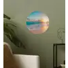 Zonsondergang - Strand - Zee - Zomer - Blauw Wandcirkel behangsticker klein -sfeer2