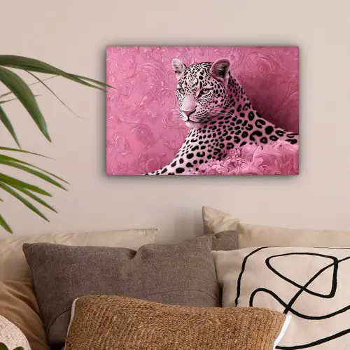 Panter - Luxe - Roze canvas 2cm klein -sfeer1
