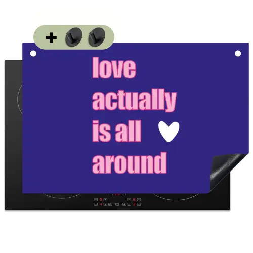 Tekst - Valentijn - Love - Blauw Inductie beschemer met haakjes klein -3d