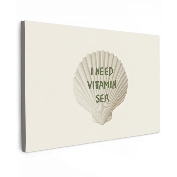 Schelp - Quote - Groen Tuinposter op houten frame 2 cm dik klein -3d