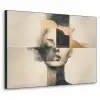 Goud - Vrouw - Rechthoeken Textielframe zwart klein -3d