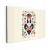 Speelkaart - Hartenkoningin - Bloemen - Hartjes canvas 2cm klein -z3d