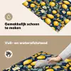 Citroenen - Bloemen - Bladeren - Blauw Inductie beschemer met haakjes klein 777 -ky-schoon-nl