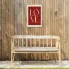 Love - Rood - Minimalistisch Tuinposter op houten frame 2 cm dik klein -sfeer4