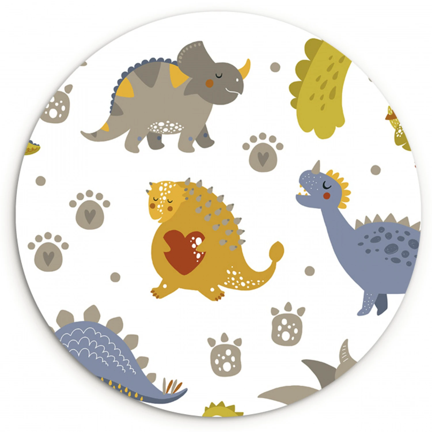 Dinosaurus - Kinderen - Design - Jongens - Meisjes - Kinderen Wandcirkel kunststof plaat 5mm dik klein -3d