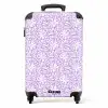 Bloemen en bladeren op paarse achtergrond NBS - Handbagage koffer - Kinderen Unisex middel -productfoto_recht