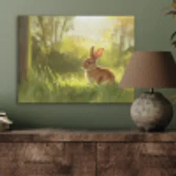 Konijn - Zonlicht - Bos PET vilt klein -sfeer2