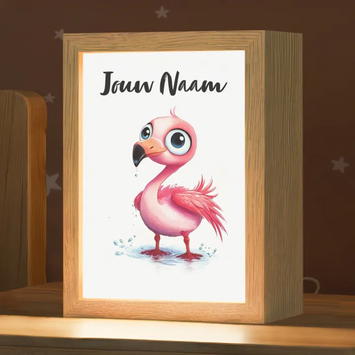 Flamingo - Roze - Water Light Box met kabel (Kinderlampje) klein -zzz_3d_website
