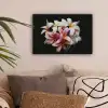 Bloemen - Roze - Zwart - Flora - Botanisch canvas 2cm klein -sfeer1