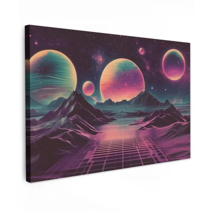 Landschap - Planeten - Horizon - Paars canvas 2cm klein -z3d