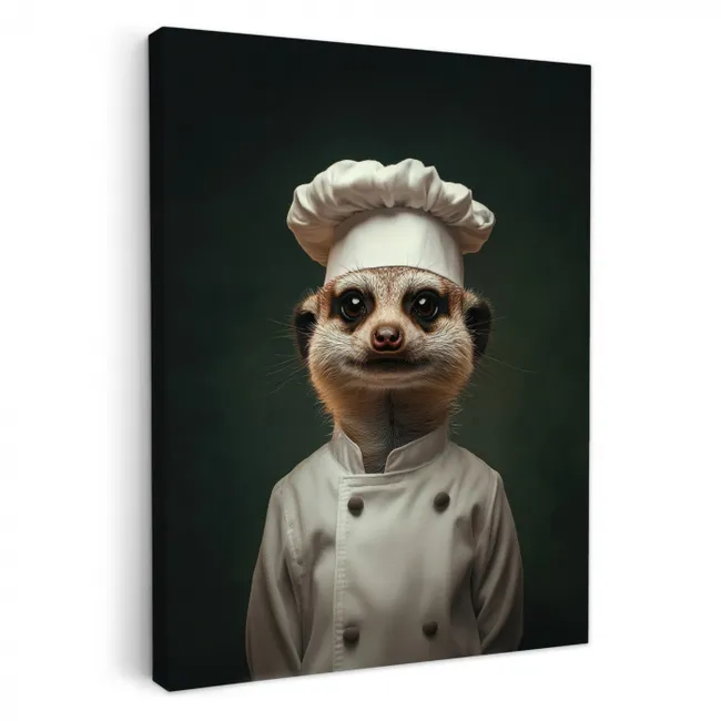 Canvas schilderij - Dier - Kok - Stokstaartje