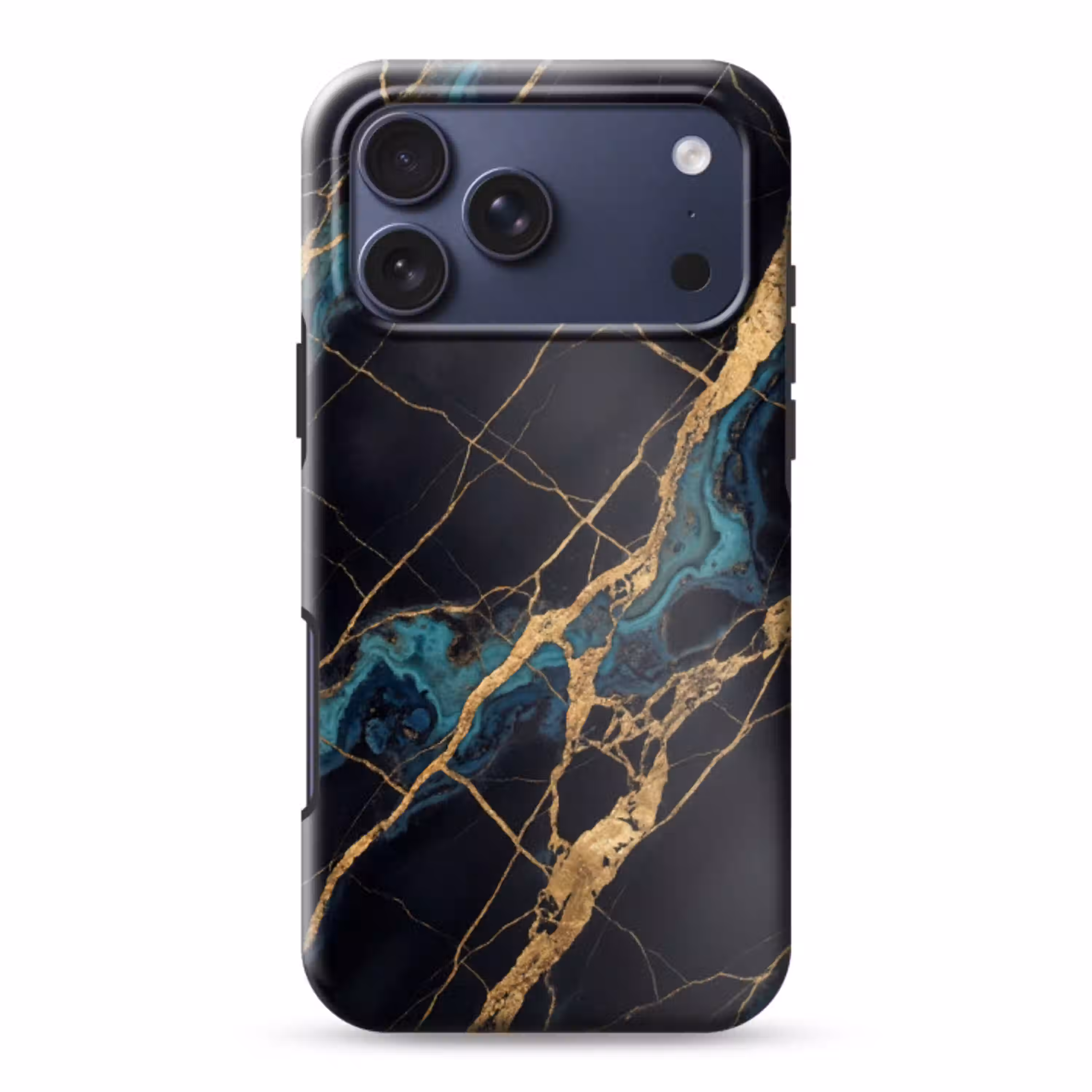 Abstract - Gouden lijnen - Kunst - Modern - Zwart Toughcase MagSafe Apple iPhone 17 Pro Max klein -3d