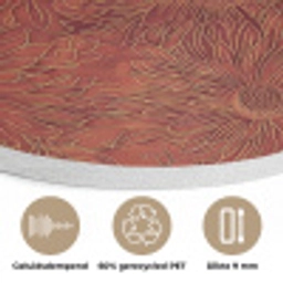 Oosters - Bloemen - Terracotta Akoestische PET Vilt - Rond klein 838 -closeup_NL