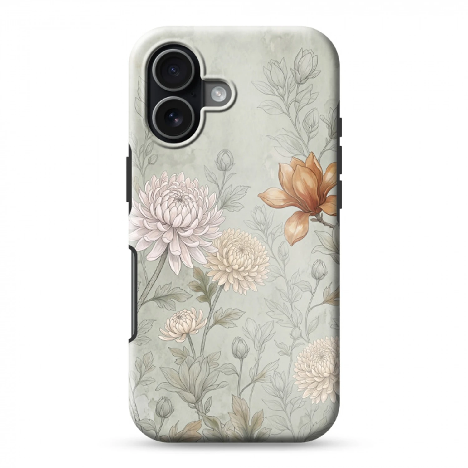 Illustratie - Bloemen - Groen Toughcase MagSafe Apple iPhone 17 klein -3d