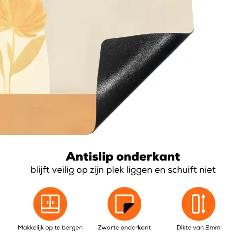 Vrouw - Minimalistisch - Bloem Inductie beschermer vinyl 3mm klein -zzzzzzz-td-onderkant