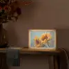 Zonnebloemen - Geel - Wazig Light Box met kabel (Tafellamp) klein -sfeer4