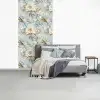 Botanisch - Zangvogel - Blauw fotobehang vinyl groot 64 -slaapkamer