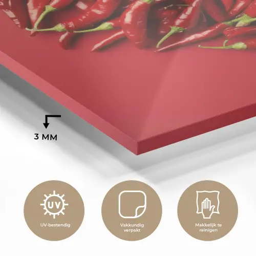 Pepers - Rood - Hart plexiglas 5mm klein -sfeer2
