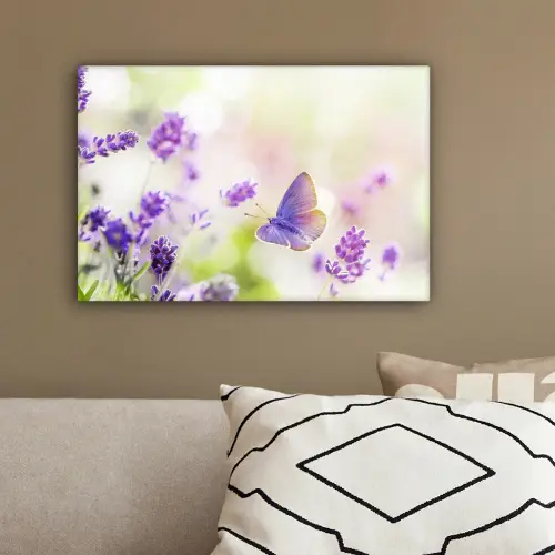 Lavendel - Vlinder - Bloemen canvas 2cm klein -sfeer3
