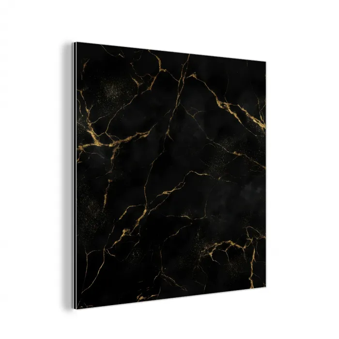 Zwart marmer - Gouden aders - Klassiek aluminium wit klein -3d
