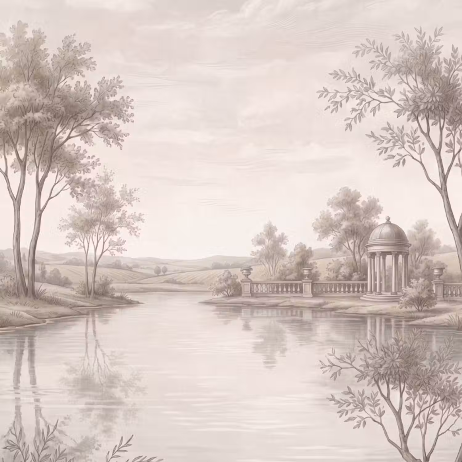 Behang - Terras - Water - Natuur - Landschap