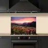 Bloemen - Bergen - Landschap - Nacht - Lucht - Roze keuken achterwand spatscherm klein -sfeer1