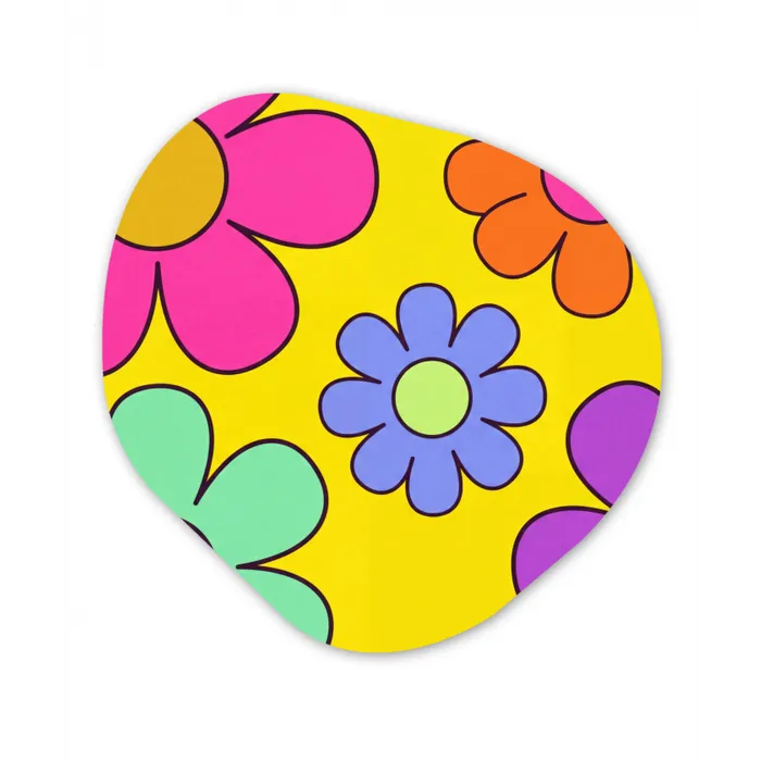 Bloemen - Illustratie - Kleurrijk Wandcirkel Organisch Forex 3mm klein -3d